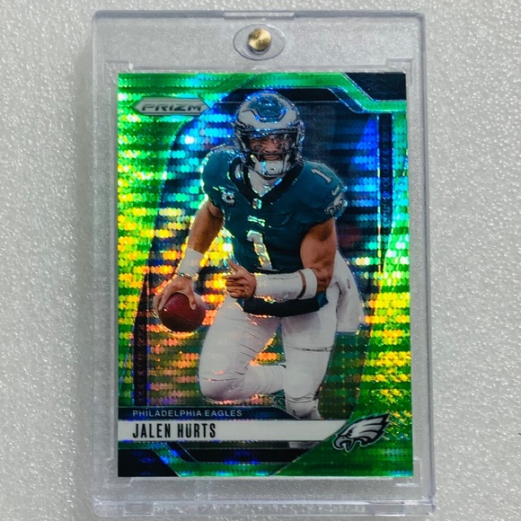 JALEN HURTS Green Pulsar Prizm NFL Football Card Philadelphia Eagles - Picture 1 of 3